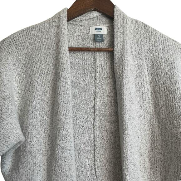 Old Navy Women Cardigan Shrug Top M Gray Knit Crop Open Front Capsule Neutral - Picture 8 of 9